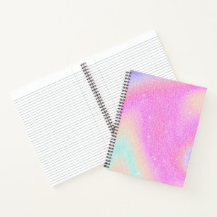 Carnet Élégant dégradé Parties scintillant spirale Hologr