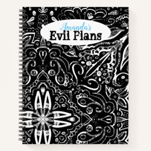 Carnet Elégant design de mandala noir et blanc jeter le 