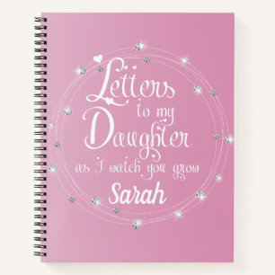Carnet Elégant diamant rose brillant Lettres design