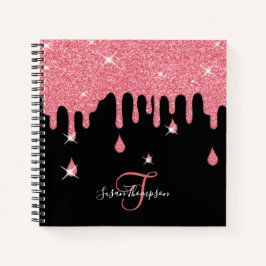 Carnet Élégant effet de Parties scintillant rose personna