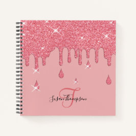 Carnet Élégant effet de Parties scintillant rose personna