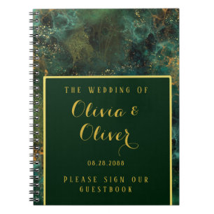 Carnet Élégant Emerald Green & Gold Parties scintillant M