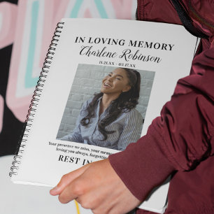 Carnet Élégant En Mémoire Amoureuse   Photo Memorial Gues