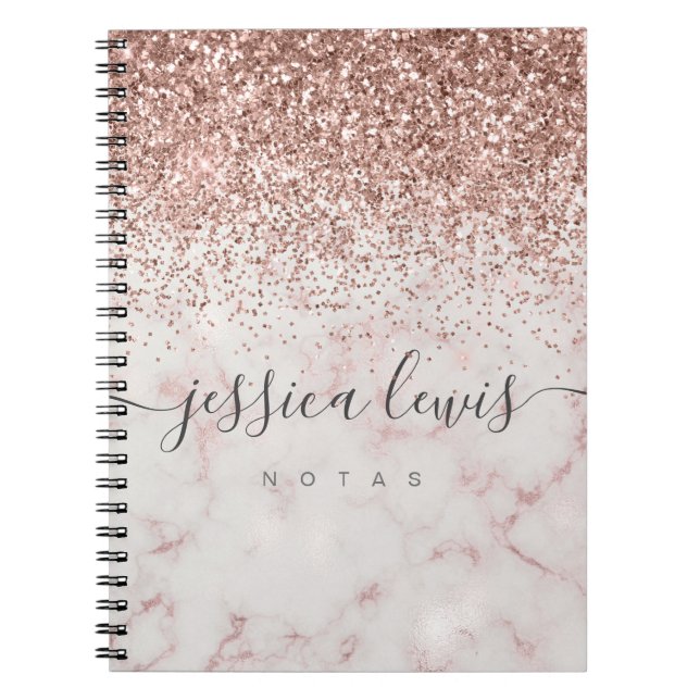 Carnet Élégant faux ombre de marbre blanc (Devant)