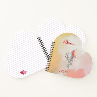 Carnet Elegant Feather Floral Watercolour  notebook 