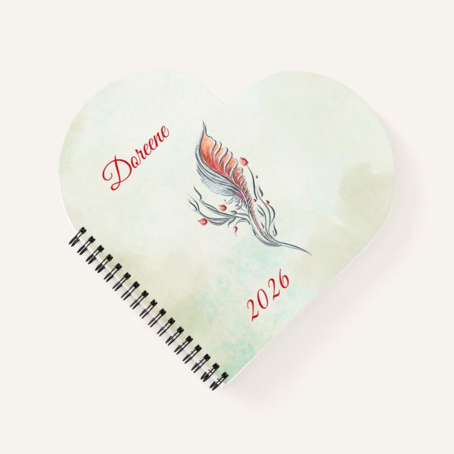 Carnet Elegant Feather Floral Watercolour  notebook  (Devant)
