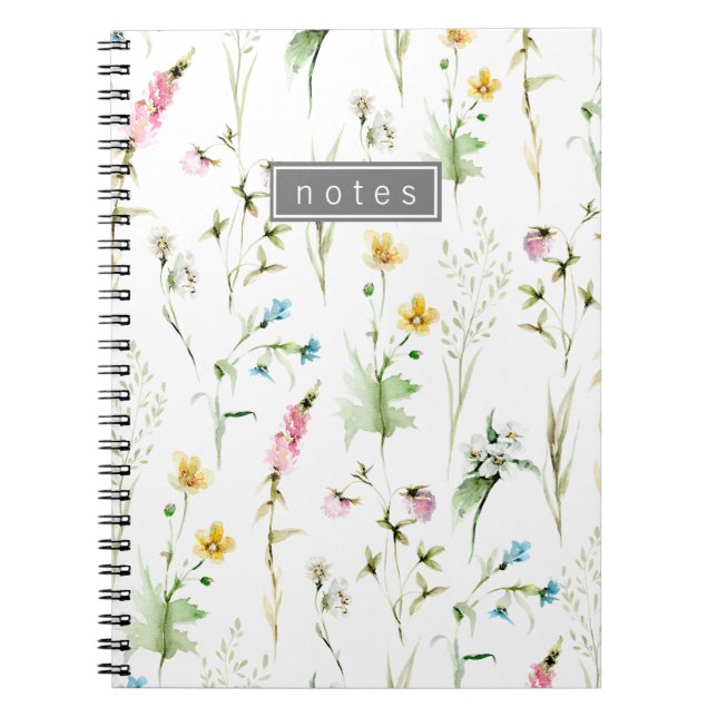 Carnet Élégant Fleur sauvage Motif botanique (Devant)