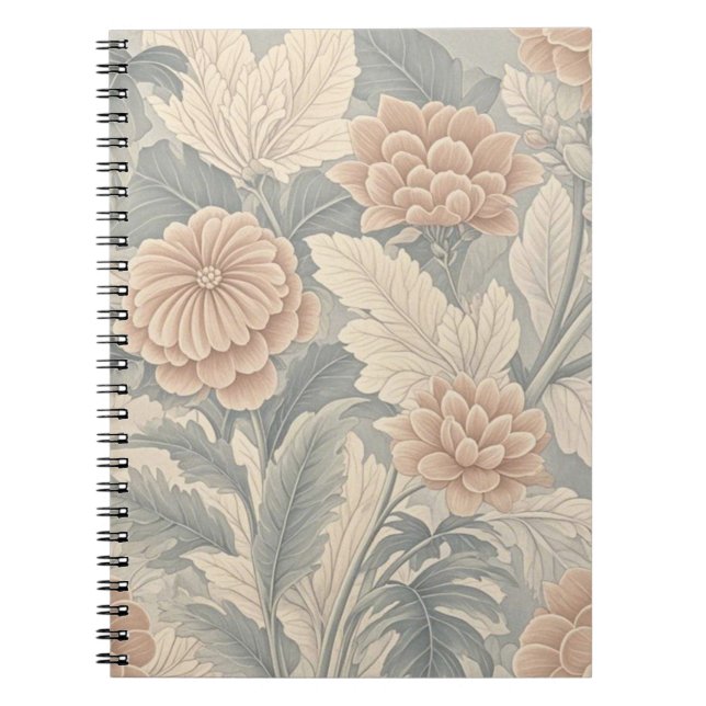 Carnet Élégant floral d'inspiration vintage douce délicat (Devant)