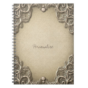 Carnet Élégant Glam Occidental Rustique Toile de Jute Den