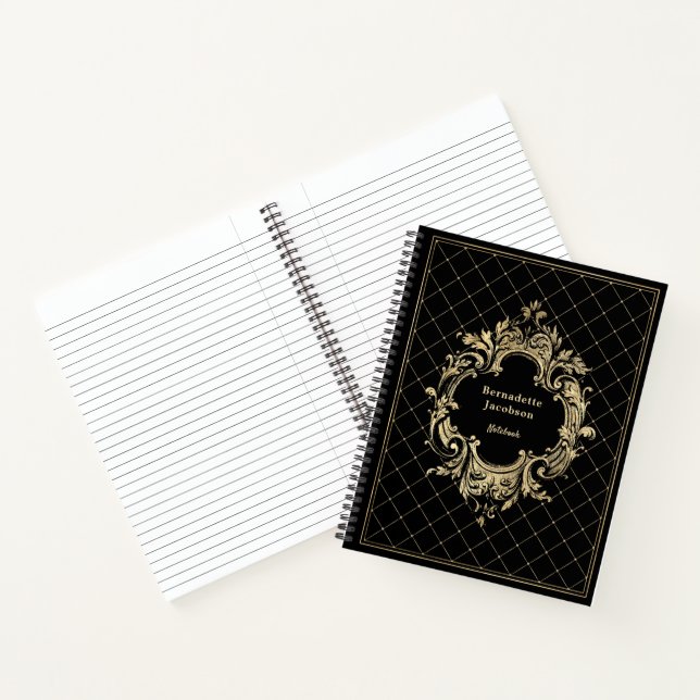 Carnet Elégant Gold Black Vintage  (Intérieur)