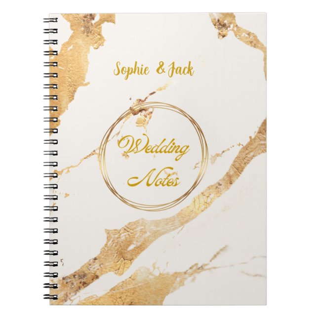 Carnet Elegant Gold Marble Wedding Notes Notebook  (Devant)