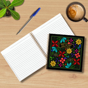 Carnet Élégant liste de contrôle florale folklorique lati