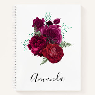Carnet Elegant Magenta Rose Floral Bouquet