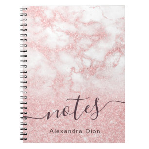 Carnet Élégant marbre parties scintillant d'or rose mod