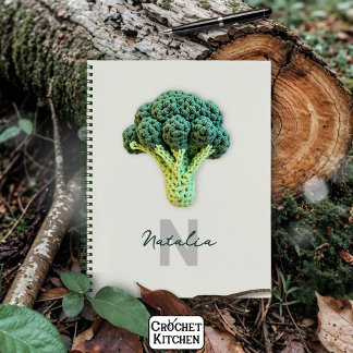 Carnet Élégant minimaliste Crochet Broccoli Nom