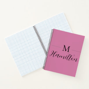 Carnet Élégant minimaliste rose profond Nom