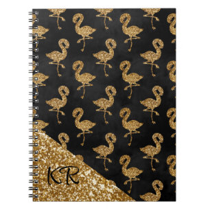 Carnet Élégant modèle de flamingo Parties scintillant or
