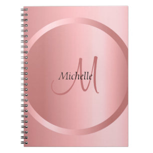Carnet Élégant Modèle moderne Rose or Mono gramme