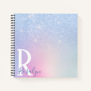 Carnet Elégant moderne design ombre bleu parties scintil