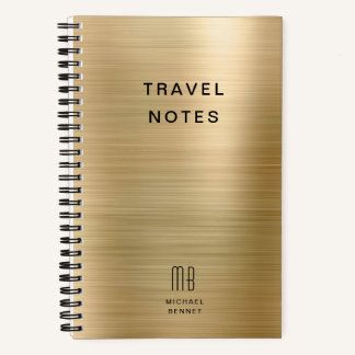 Carnet Élégant Monogram Gold Travel