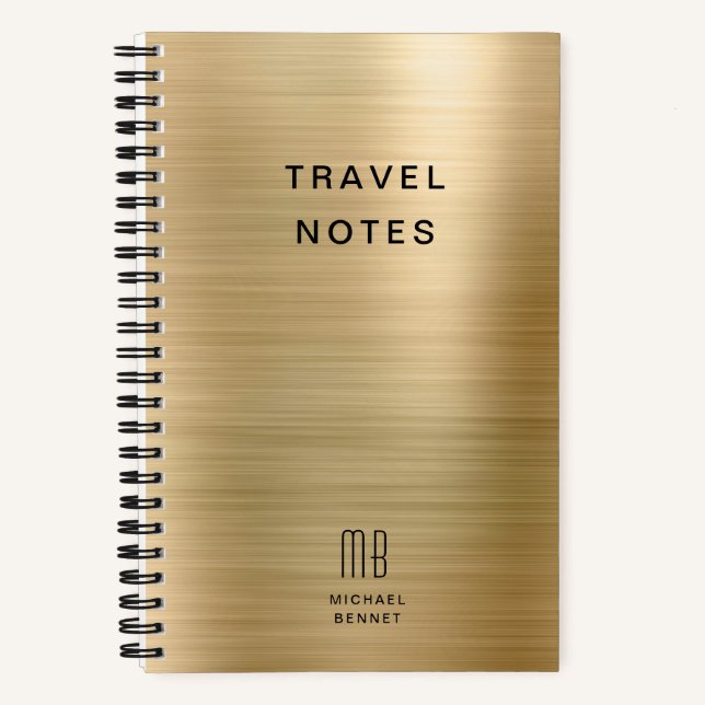 Carnet Élégant Monogram Gold Travel (Recto)