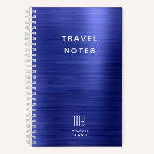 Carnet Elégant Monogram Marine Blue Travel