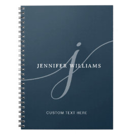 Carnet Élégant Monogramme bleu marine Dusty