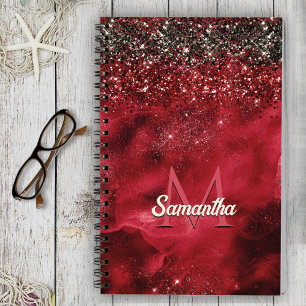 Carnet Élégant monogramme de parties scintillant en or no