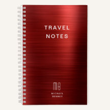 Élégant Monogramme Red Travel