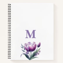 Élégant monogramme violet personnalisé