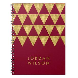 Carnet Élégant Motif du triangle or de Faux en Bourgogne
