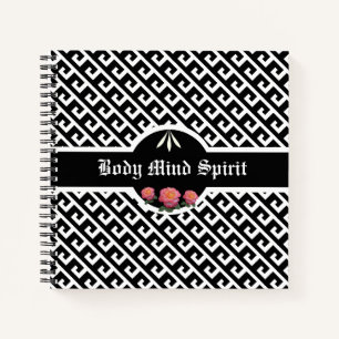 Carnet Élégant Motif géométrique noir et blanc