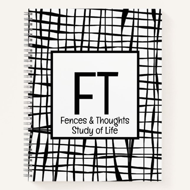 Carnet Elégant noir blanc Abstrait (Devant)