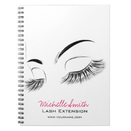 Carnet Elégant noir et blanc Eyelashes Dessin Barre Lash