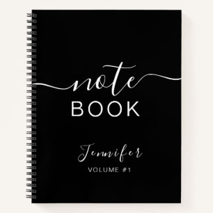 Carnet Élégant Noir Ordinateur portable personnalisé Votr