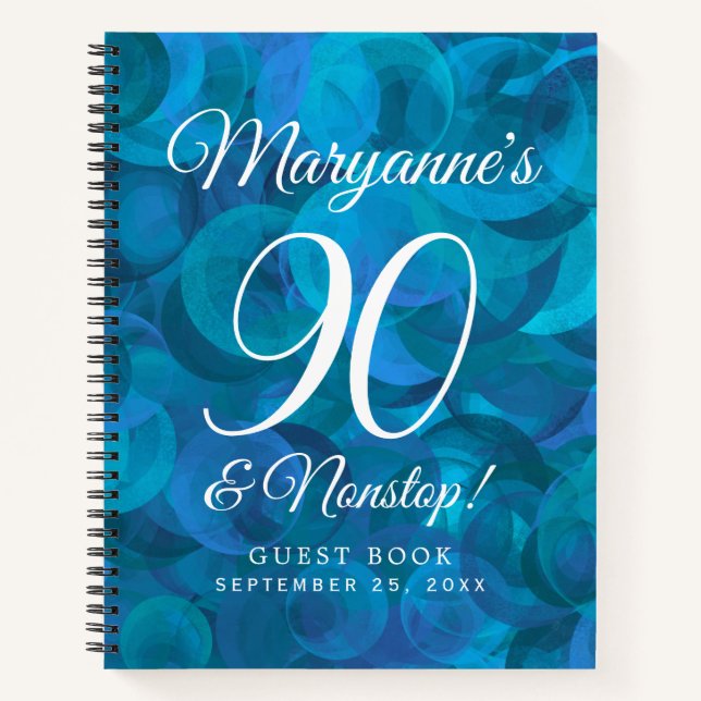 Carnet Elegant Ocean Blue 90 et soirée d'anniversaire san (Devant)