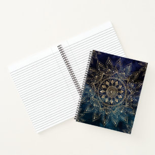 Carnet Elégant or Mandala Blue Galaxy Design