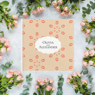 Carnet Elegant Orange Floral Wedding Guest Book