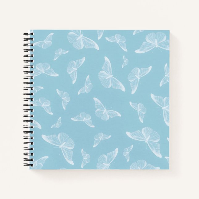 Carnet Élégant papillon blanc Motif | (Devant)