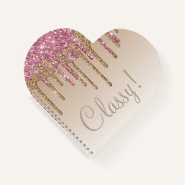 Carnet Élégant Parties scintillant en or rose Script Clas