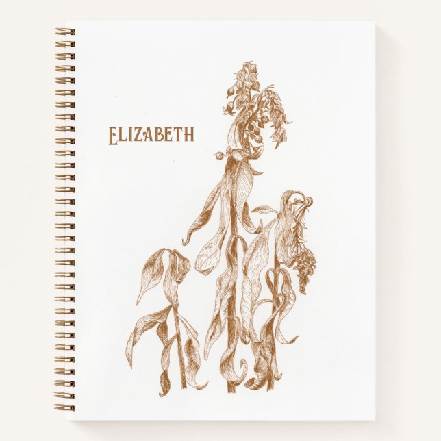 Carnet Elegant Personalized Botanical Illustration (Devant)