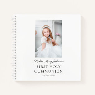 Carnet Elégant Photo Girl First Communion Guestbook