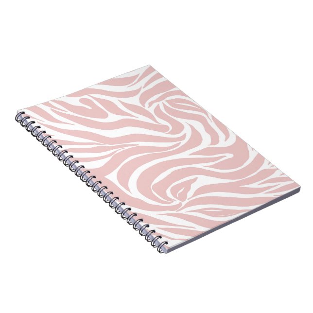 Carnet Élégant Poster de animal blanc rose pâle Zèbre (Côté Droit)