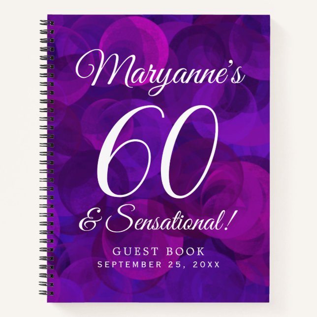 Carnet Elegant Purple 60 et fête d'anniversaire sensation (Devant)