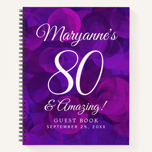 Carnet Elégant Purple 80 et fête d'anniversaire Extraordi (Devant)