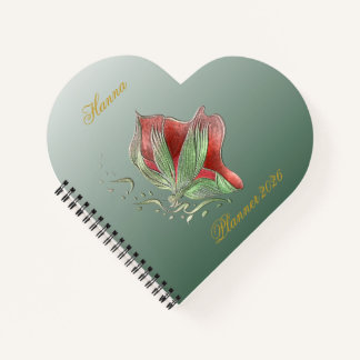 Carnet Elegant Red and Green Spiral Notebook