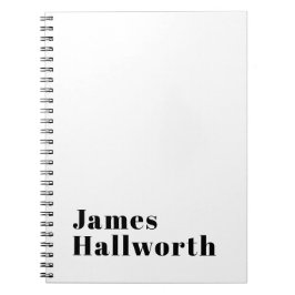 Carnet Élégant Retro Moderne Lettrage | Noir modifiable