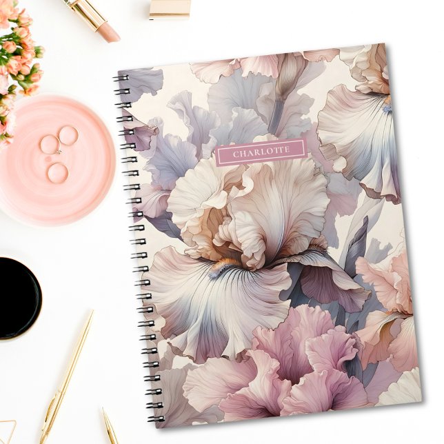 Carnet Élégant Rose Blush Girl Floral Personnalisé (Créateur téléchargé)