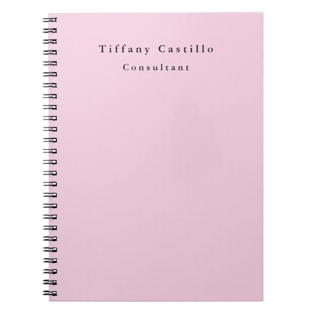 Carnet Élégant rose clair simple minimaliste moderne (Devant)