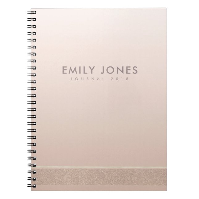 CARNET ÉLÉGANT ROSE MINIMAL GOLD SHIMMER PERSONNALISÉ (Devant)